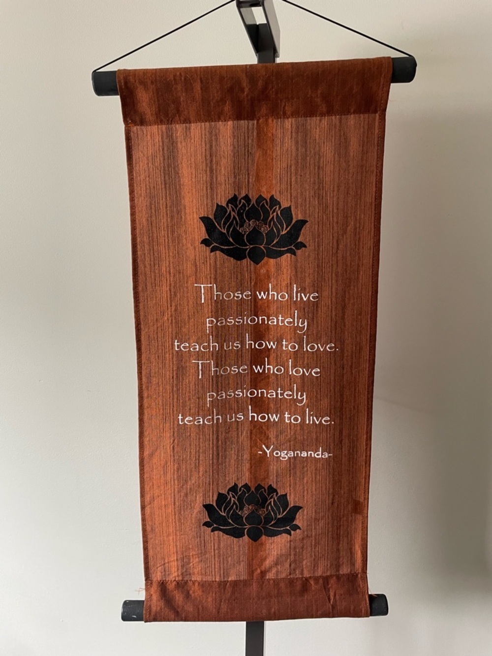 Handmade Yogananda Quote Wall Hanging Lotus Home Decor